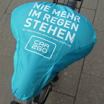 Fahrradbezug mit Spruch von Car 2 Go Guerilla Marketing